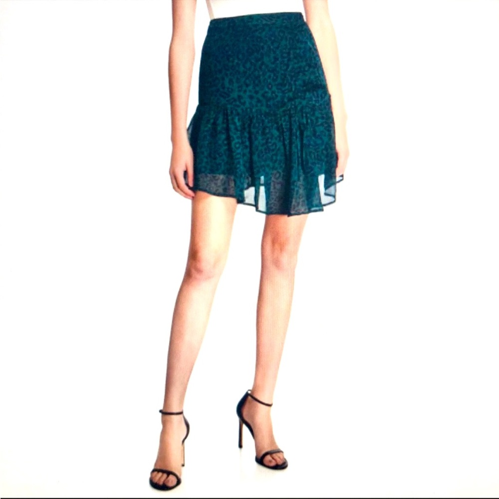 Moon River Leopard-Print Mini Skirt